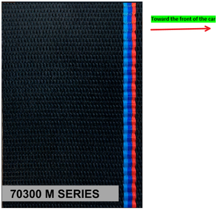 BMW M Series   Custom Color Seat Belt Webbing Replacement   Color Code 703001
